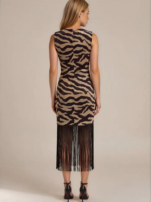 Midnight Stampede Fringe Dress