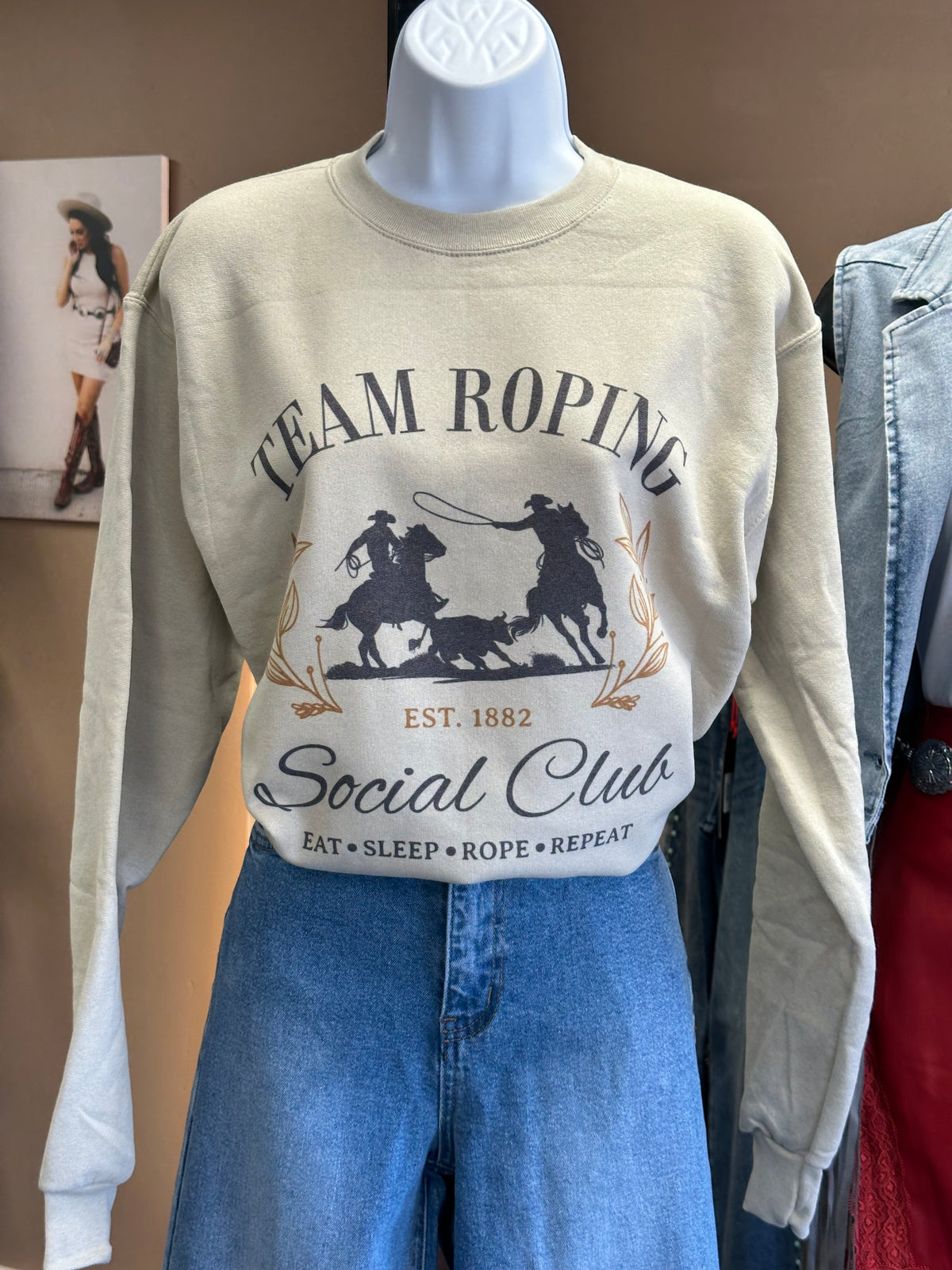 Team Roping Crewneck
