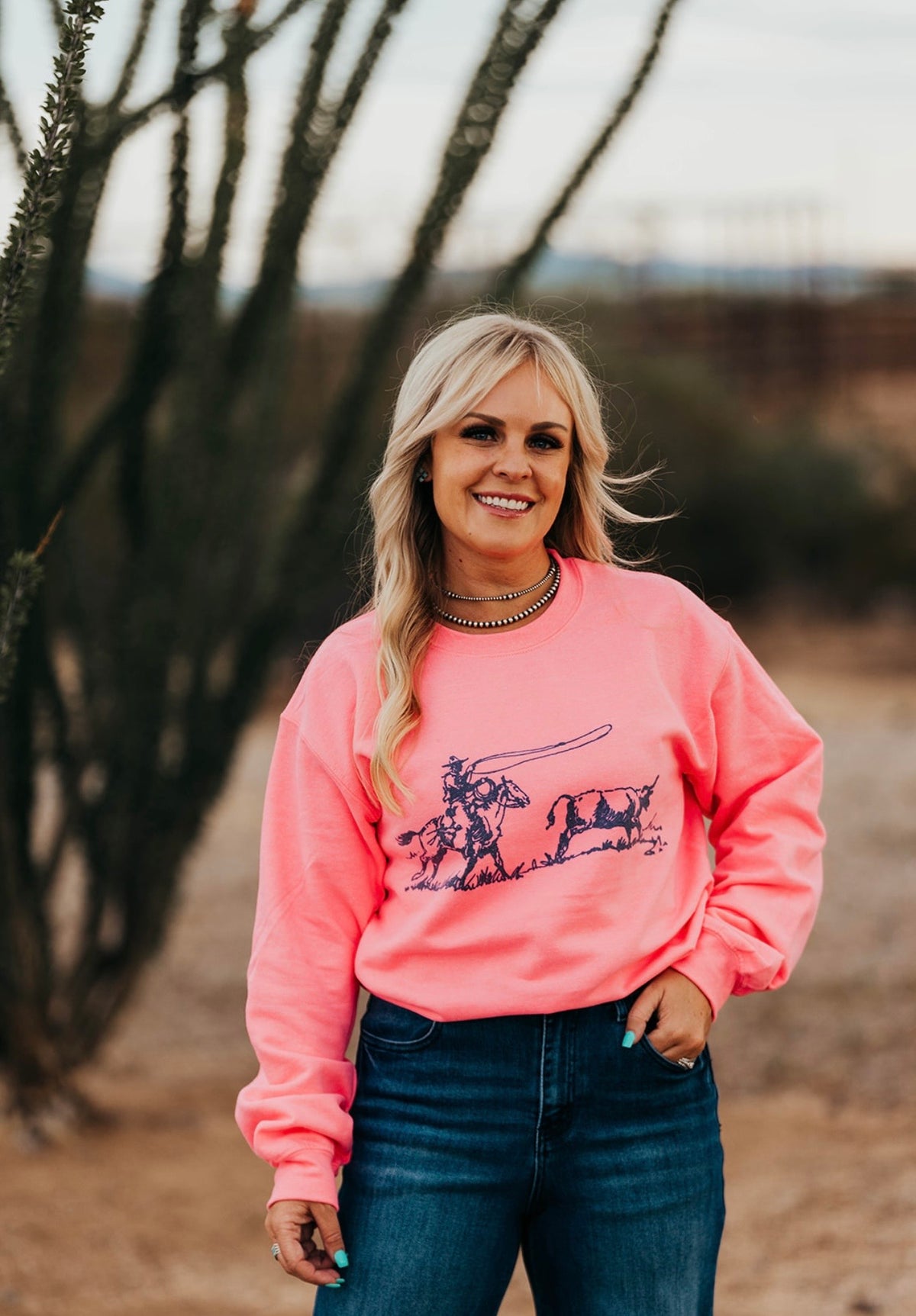Hot Pink Roper Crewneck