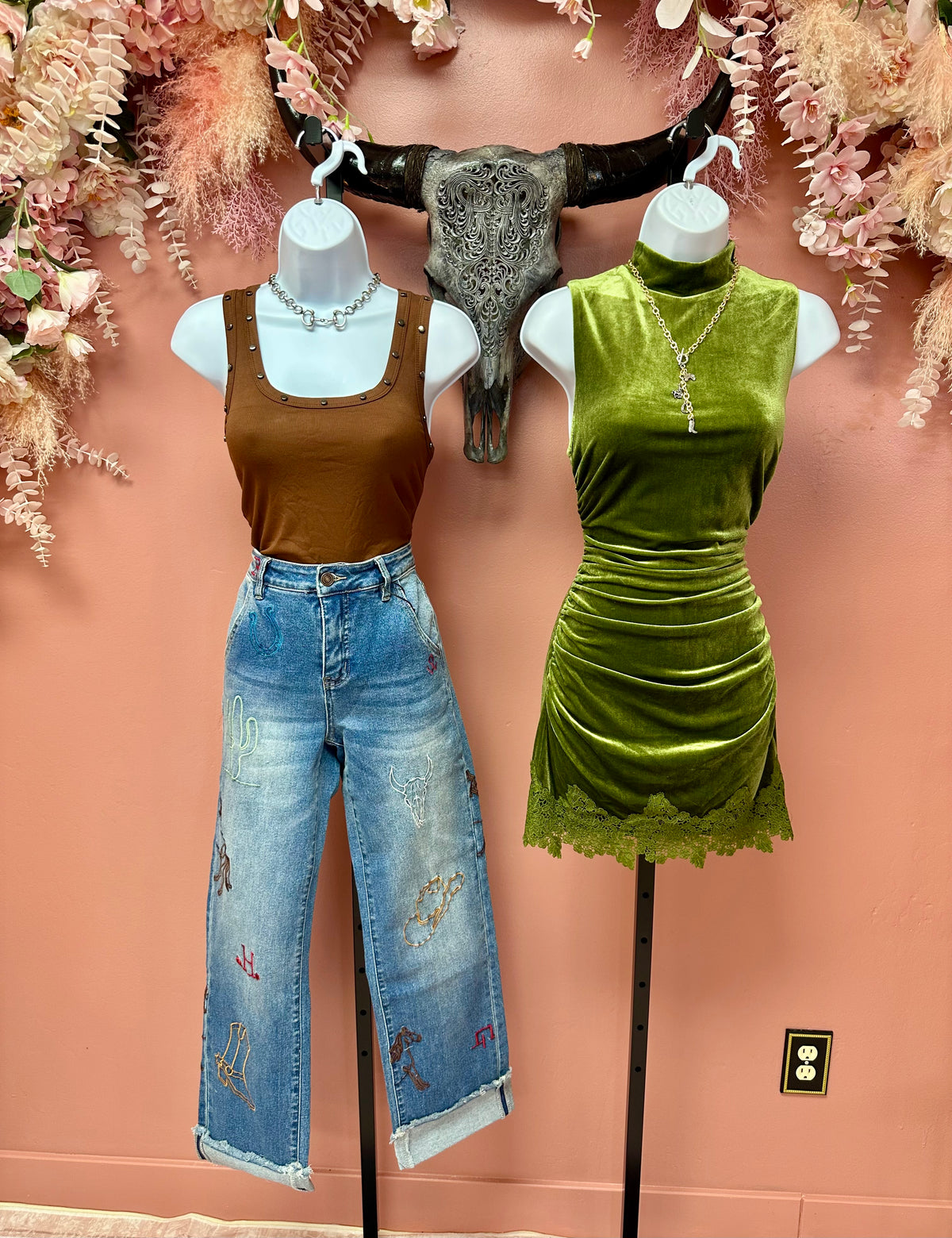 Studded Scoop Neck Tank Top
