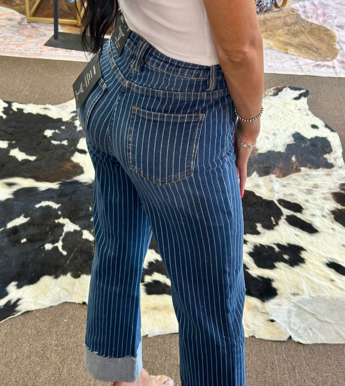 Cowboy Stitch Stripe Denim