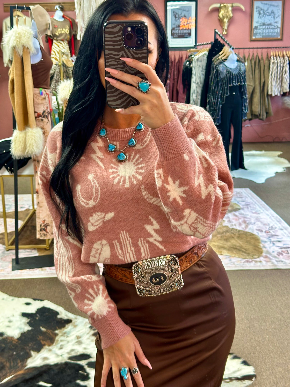 Pink Desert Dreams Sweater