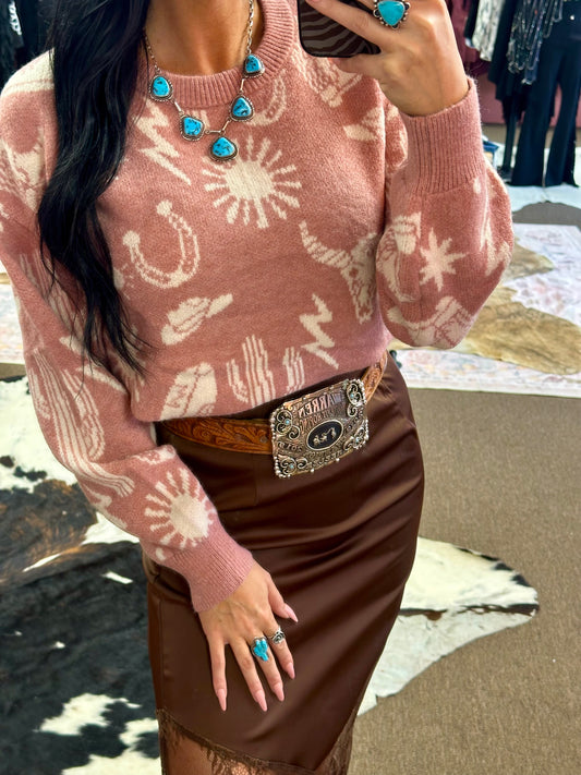 Pink Desert Dreams Sweater