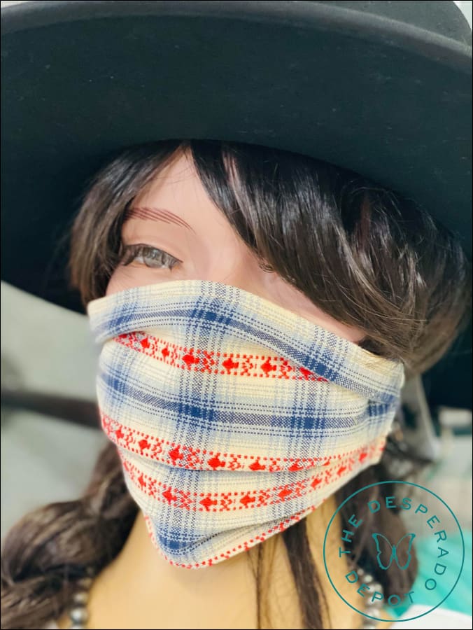 Silverado Fabric Serape Western Face Masks 7/denim Pattern Mask