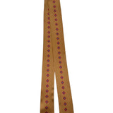 Tan Silk Twilly Scarf w/ Purple