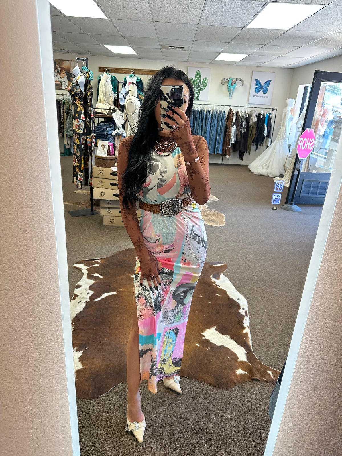 Retro Pop Western Maxi Dress