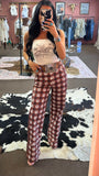 Western Plaid Gingham Dress Pants