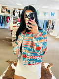 Cowgirl Katie Aztec Bomber Jacket