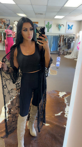 Western Print Lace Duster