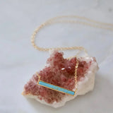 Turquoise Gold Bar Necklace