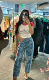 Paisley Print Barrel Jeans