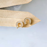 CZ Horseshoe Stud Earrings