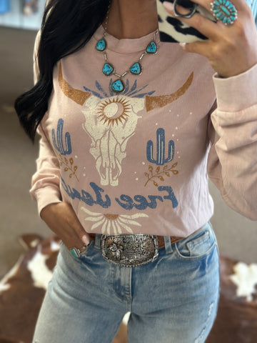 Western Boho Skull Long Sleeve