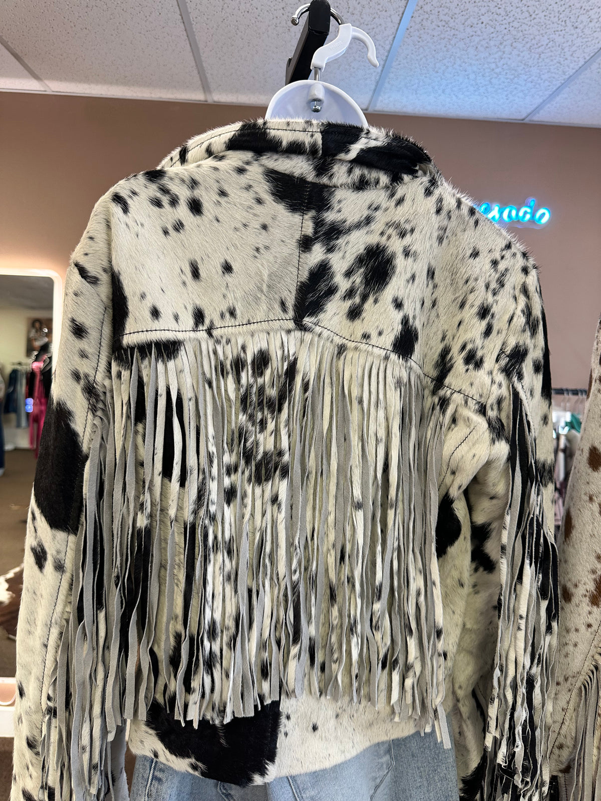 Cowhide Fringe Moto Jacket #4 - LARGE