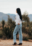 Cowgirl Bex Plaid Cuffed Denim