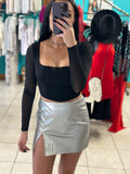 Love Story Silver Mini Skirt