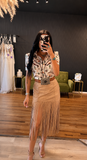 Sheridan Fringe Skirt - Tan