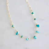 Turquoise Nugget Paperclip Necklace