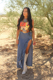 Desert Rose Denim Skirt