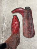 Red Exotic Tanner Mark Boot Size 9.5