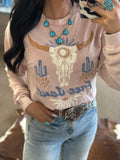 Western Boho Skull Long Sleeve