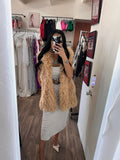 Renata Faux Fur Shortie Vest - Beige