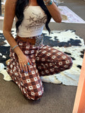 Western Plaid Gingham Dress Pants
