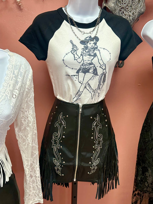 Gamblin' Woman Western Mini Skirt