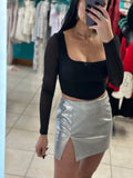 Love Story Silver Mini Skirt