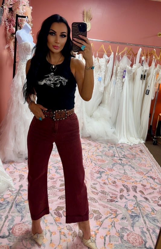 Wine Me Up Cuffed Denim