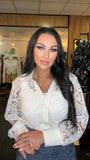 Paisley Lace Top - White