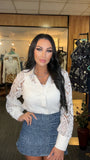 Paisley Lace Top - White