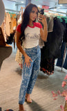 Paisley Print Barrel Jeans