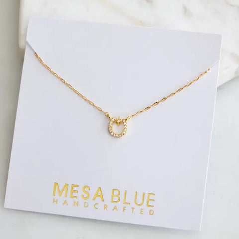 CZ Lucky Horseshoe Necklace