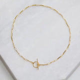 Paperclip Toggle Choker Necklace