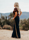 Marley Copper Fringe Wide Leg Denim