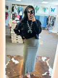 Bisbee High Waist Army Green Skirt