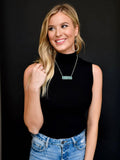18" Snake Eye Turquoise Bar Necklace