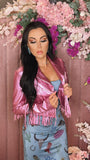 Western Barbie Metallic Fringe Jacket - Pink