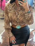 Western Wild Leopard Blouse