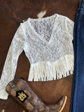 Cowgirl Dottie Lace Fringe Top