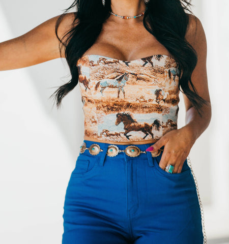 Running Horse Corset Top
