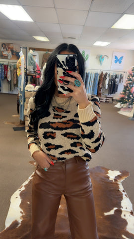 Cozy Nights Leopard Sweater