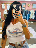 Cowgirl Roadrunner Cropped Tank
