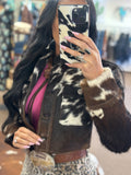 Small Cropped Cowhide Jacket - 1