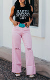 The Rainy Denim - Light Pink (S-2XL)