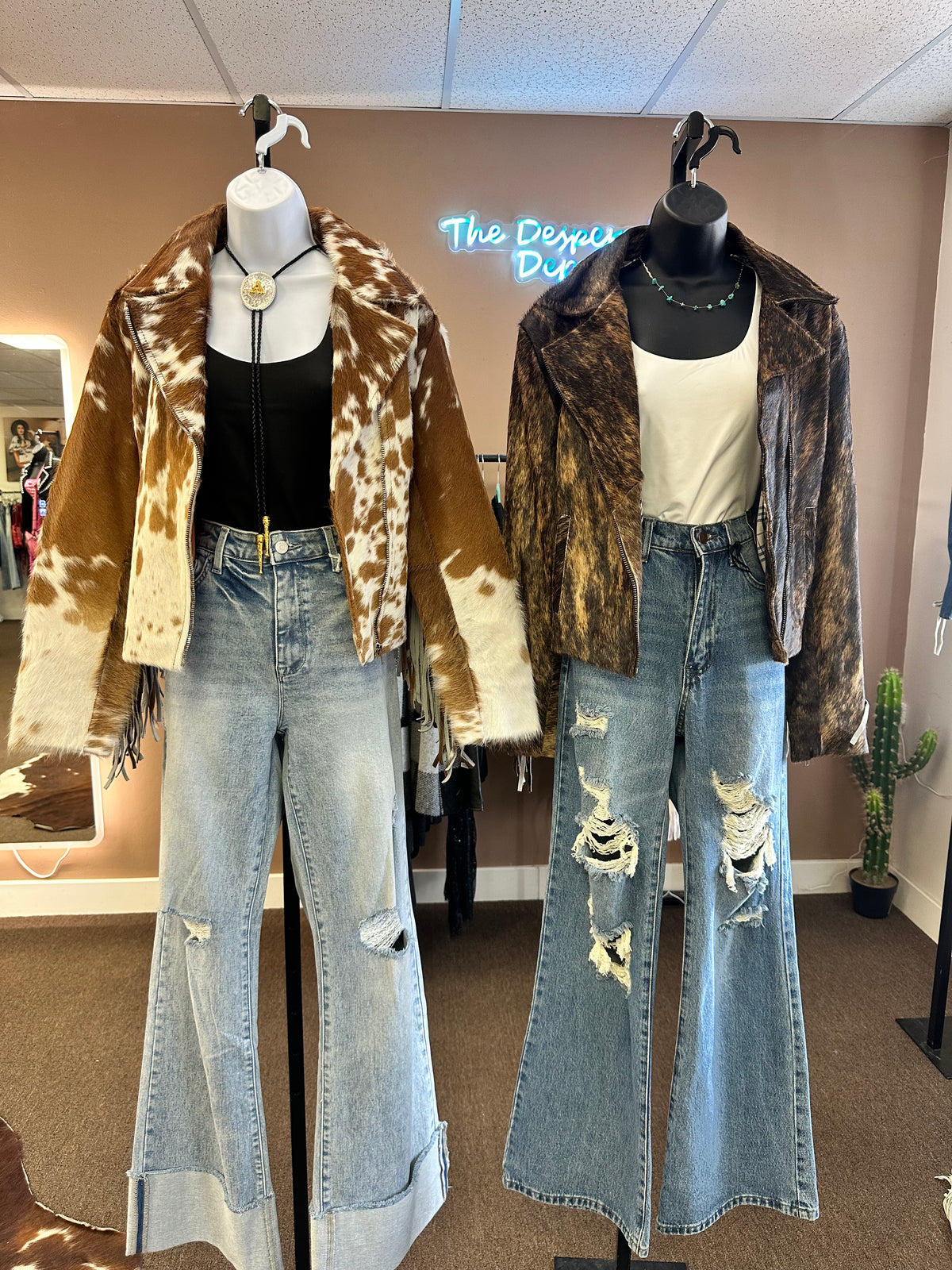 Cowhide Fringe Moto Jacket #6 - LARGE