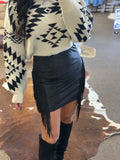 Outlaw Python Print Fringe Mini Skirt