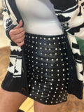 Jackpot Rhinestone Faux Leather Skirt