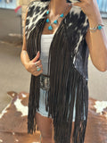Waterfall Cowhide Fringe Vest